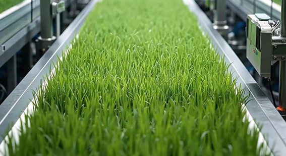Vertical grow channels with crops